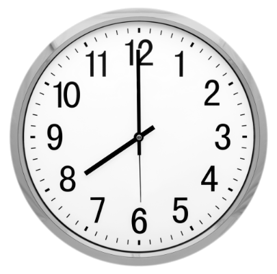 Clock showing how time representing saving time when buying metal with SteelNow.