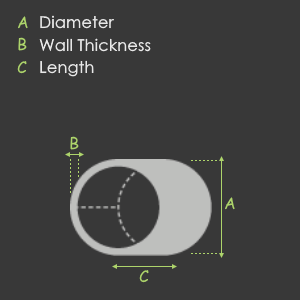 Round Tube dimensions diagram